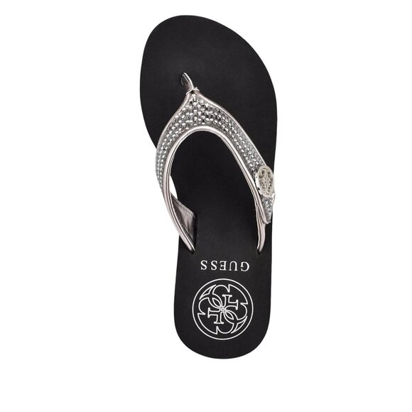 NWT Guess Womens Sarraly Flip-Flop Platform Rhinestone Disco GWSARRALY4 Black 8M - Picture 4 of 11